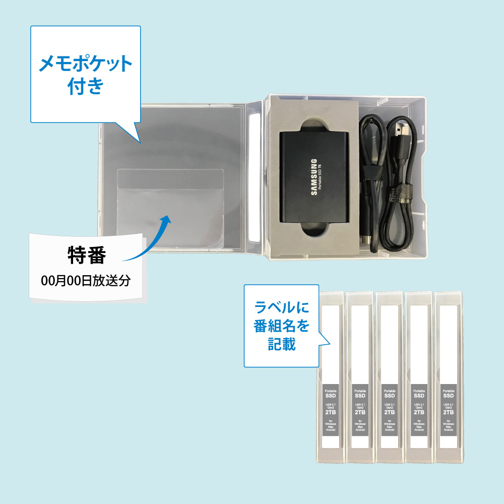 放送局向けパッケージ（ラベル背面内側）