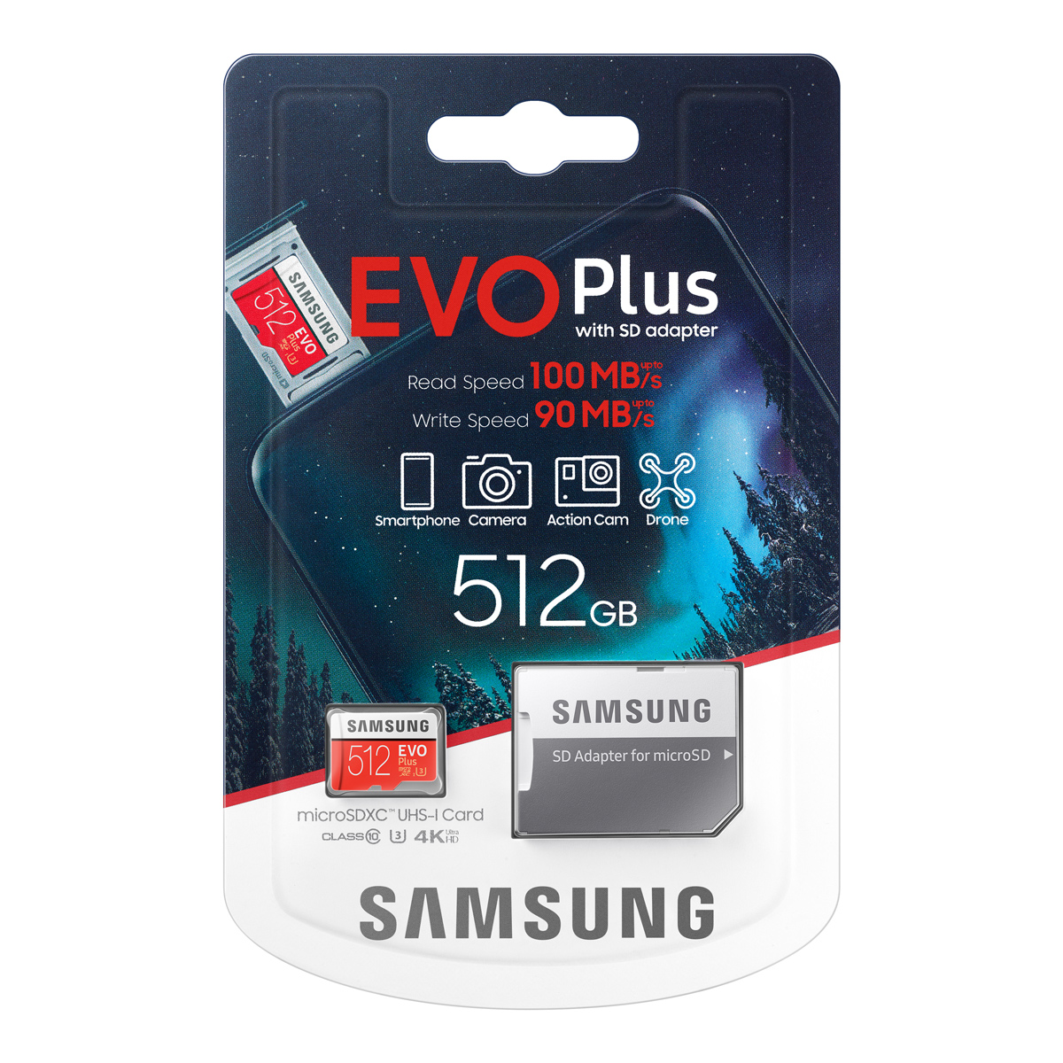 人気の　Samsung microSDカード256GB EVOPlus　U3