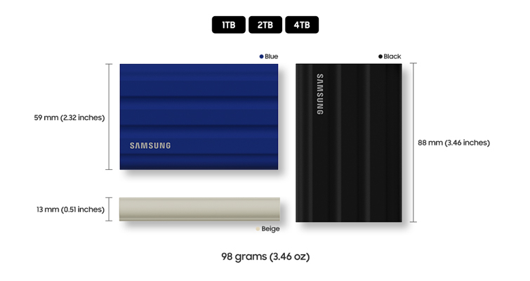 「Samsung Portable SSD T7 Shield」の大容量4TBモデルを2月1日より販売 防水・防塵・耐落下性能を備えたポータブルSSD 放送局向け専用ケース入りモデルも image
