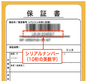 シリアルナンバーの記載位置